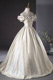 Elegant Champagne Long Prom Dresses, Beautiful Off the Shoulder Formal Dresses HZ1024