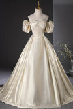 Elegant Gold Glitter Long Prom Dresses, Beautiful Off the Shoulder Formal Dresses HZ1024