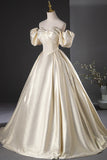 Elegant Gold Glitter Long Prom Dresses, Beautiful Off the Shoulder Formal Dresses HZ1024