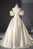 Elegant Gold Glitter Long Prom Dresses, Beautiful Off the Shoulder Formal Dresses HZ1024