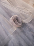Gray Tulle Floor Length Formal Dress, A-Line Strapless Evening Party Dress HZ1024