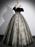 Black Velvet Tulle Sequins Floor Length Prom Dress, Off the Shoulder Evening Party Dress HZ1024