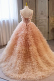 Beautiful Tulle Layers Long Prom Dresses, A-Line Spaghetti Straps Evening Dresses HZ1024