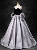 Black Sweetheart Neck Velvet Floor Length Formal Dress, Detachable off Shoulder Chic Party Dress HZ1024
