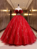 Burgundy Velvet Tulle Long Formal Dress, Burgundy Off Shoulder Prom Dress HZ1024