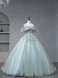 Beautiful Tulle Sequins Long Formal Dresses, A-Line Evening Dresses HZ1024