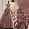 Pink Strapless Satin Long Prom Dress, Beautiful A-Line Evening Dress HZ1024