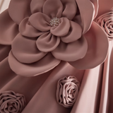 Pink Strapless Satin Long Prom Dress, Beautiful A-Line Evening Dress HZ1024