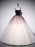 Lovely Ombre Tulle Long Ball Gown, A-Line Sweetheart Neckline Formal Evening Gown HZ1024