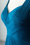 Blue Chiffon Long A-Line Prom Dress, A-Line Evening Dress Party Dress HZ1024