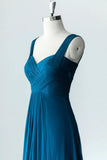 Blue Chiffon Long A-Line Prom Dress, A-Line Evening Dress Party Dress HZ1024