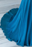 Blue Chiffon Long A-Line Prom Dress, A-Line Evening Dress Party Dress HZ1024