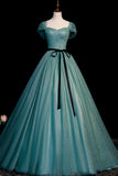 Green Tulle Long Senior Prom Dress, A-Line Formal Evening Dress HZ1024
