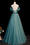 Green Tulle Long Senior Prom Dress, A-Line Formal Evening Dress HZ1024