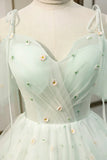 Mint Green Tulle Short Prom Dress, Cute A-Line Party Homecoming Dress HZ1024