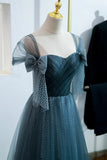 Blue Tulle Long A-Line Prom Dress, Lovely Blue Evening Party Dress HZ1024