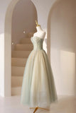 Lovely Strapless Long Tulle Prom Dress, A-Line Evening Dress HZ1024