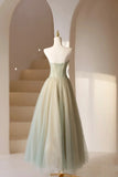 Lovely Strapless Long Tulle Prom Dress, A-Line Evening Dress HZ1024