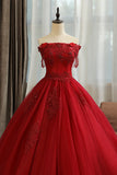 Burgundy Lace Long Formal Evening Dress, A-Line Lace Ball Gown HZ1024