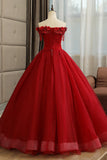 Burgundy Lace Long Formal Evening Dress, A-Line Lace Ball Gown HZ1024