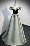 Off the Shoulder Satin Long Prom Dress, A-Line Evening Dress HZ1024