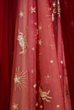 Red Tulle Long Prom Dresses, A-Line Off the Shoulder Formal Dresses HZ1024