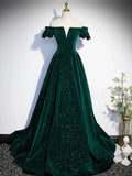 Burgundy Velvet Long Prom Dresses, Off the Shoulder Formal Evening Dresses HZ1024