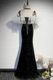 Black Velvet Long Prom Dresses, Mermaid Evening Dresses HZ1024