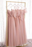 Pink Tulle Long Prom Dresses, A-Line Evening Party Dresses HZ1024