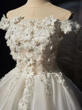 White Flowers Lace Short Prom Dress, Lovely A-Line Evening Party Dress HZ1024