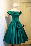 Cute Satin Short Prom Dress, Green A-Line Homecoming Dress HZ1024
