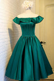 Cute Satin Short Prom Dress, Green A-Line Homecoming Dress HZ1024