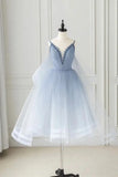 Cute V-Neck Tulle Short Prom Dress, A-Line Party Homecoming Dress HZ1024