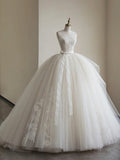 Light Champagne Ball Gown Tulle Sweetheart Long Prom Dress, Beautiful Formal Dress Sweet 16 Dress HZ1024