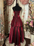 Wine Red Straps Sweetheart Vintage Style Party Dress, Wine Red Prom Dress HZ1024